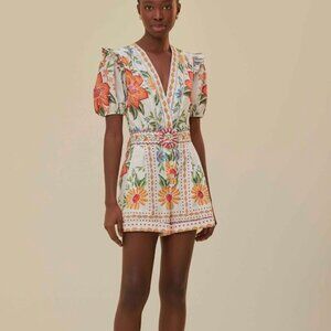 Farm Rio off-white bloom garden lenzing™ ecovero™ euroflax™ romper